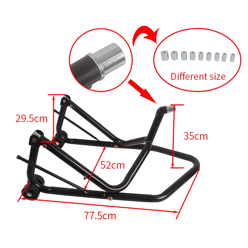 2025 Adjustable Steel Head Lift Stand with Pin Adapter HEAVY DUTY MOTORCYCLE MOTORBIKE FRONT HEAD LIFT STAND