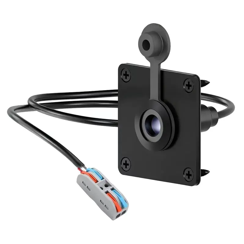 PHILE-MINI Power Connector 5.5X 2.1 Female To Quick Terminal Block Waterproof Wall Socket Wiring Module