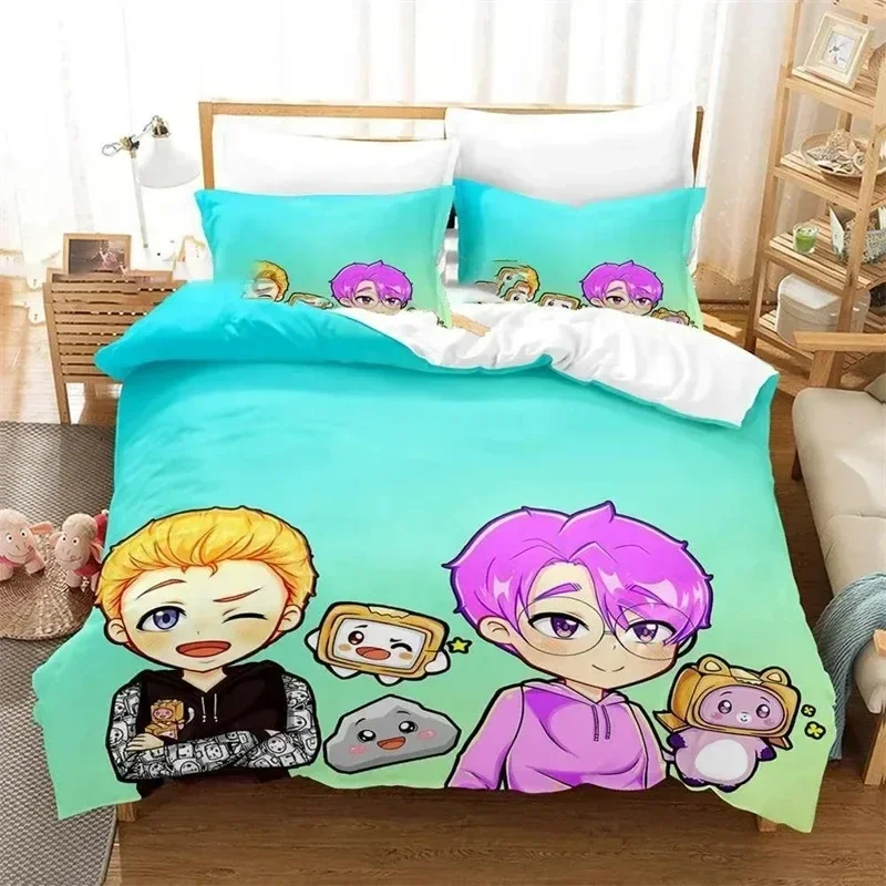 3D Cartoon Foxy Boxy Lanky-box Comfortable Duvet Quilt Cover Pillowcase Bedding Set Children Bedroom Decoration Home Textile