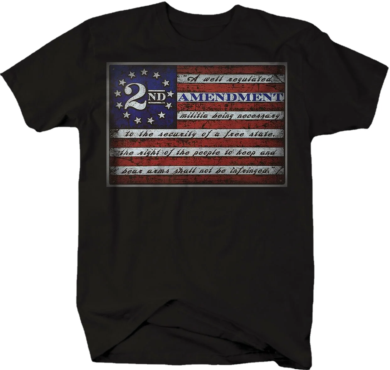 

2nd Amendment American Flag Gun Rights T-Shirt. Summer Cotton Short Sleeve O-Neck Men's T Shirt New Gift S-3XL