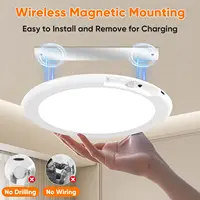 Rechargeable Motion Sensor Ceiling Light with Remote, Battery Operated Closet Light No Wiring, Wireless LED Shower Lights, 3 Colors Dimmable Indoor Overhead Lamp for Closet Shower Pantry Shed Hallway 2