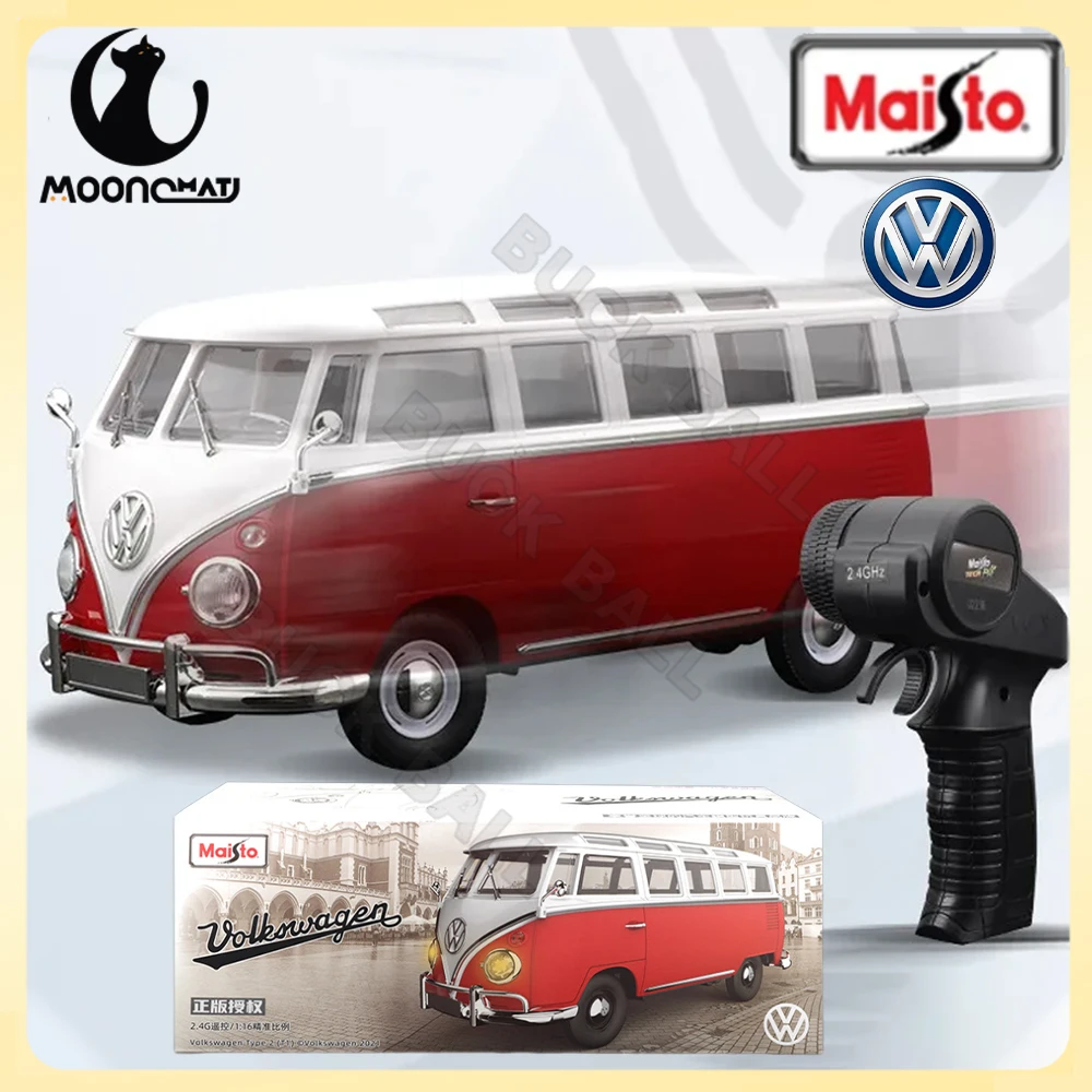 New Maisto 1:16 Volkswagen Type 2 T1 RC Car Alloy Die-cast Sightseeing Buses Collection Simulated Collectible Ornaments Kid Toy