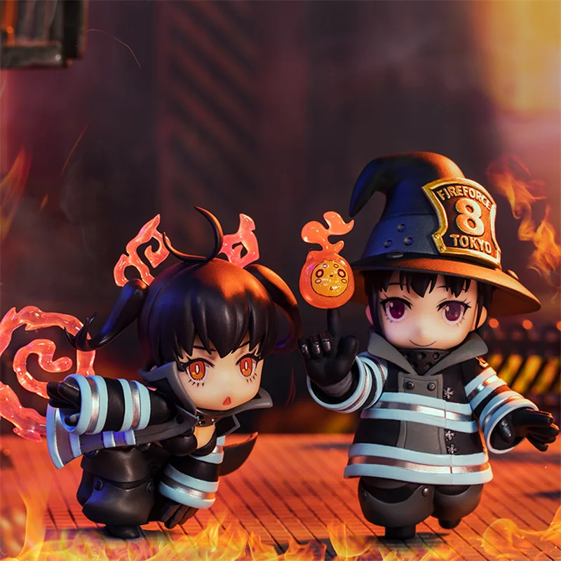 QINGCANG Original Studio Fire Force Anime Fire Brigade of Flames Tamaki Kotatsu Maki Oze Cute PVC Action Figure Doll Toys