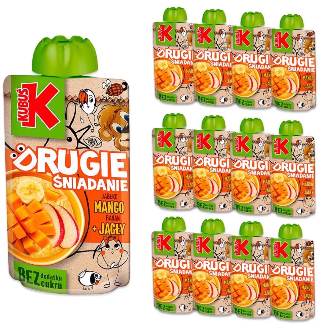 Kubuś Drugie śniadanie Mus jabłko mango banan + jagły 100 g x12 sztuk