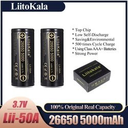 Liitokala Lii-50A 26650 5000mAh o dużej pojemności 26650-3.7V bateria litowa do latarki Power Bank akumulatory litowo-jonowe