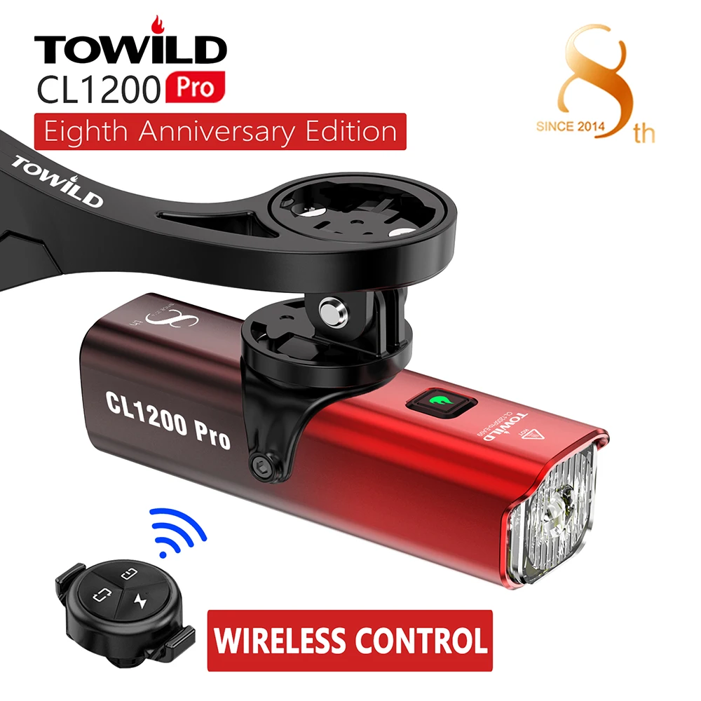 TOWILD CL1200Pro 1200LM 8th Anniversary Edition Bike Light 5000mAh Battery LED Front Lamp Type-C Headlight Bike Accessories