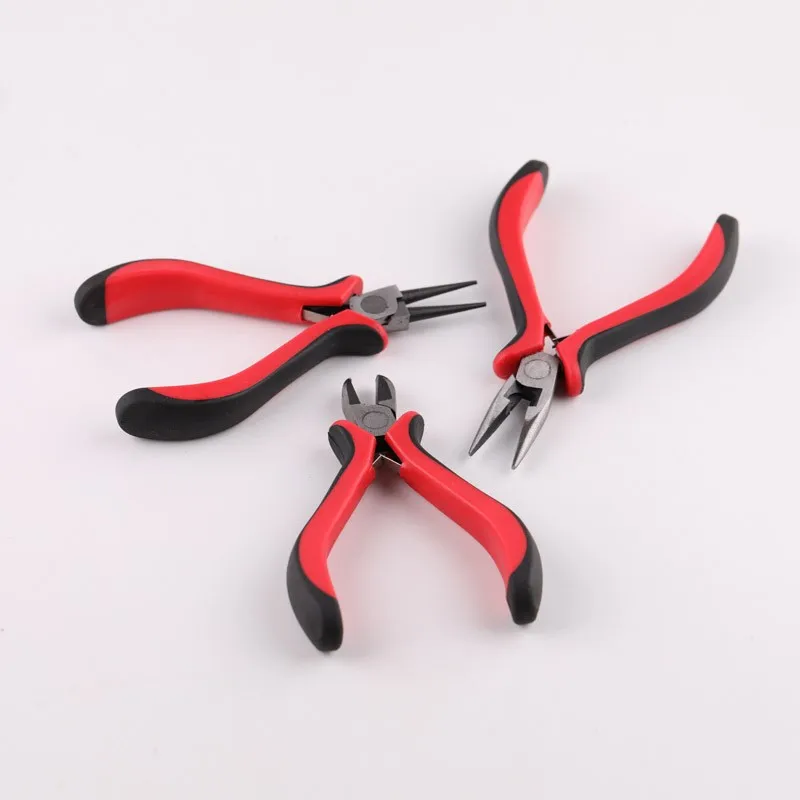3pcs/1pcs Red Jewelry Pliers Tool Kit Includes Needle Round Wire Cutter And  For Jewelry Beading Repair ﻿