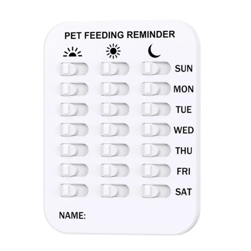 Pet Feeding Reminder Tag Weekly Record Sign Pet Diet Management Plate Animal Daily Feeding Schedule Label For Puppy Kitten Care