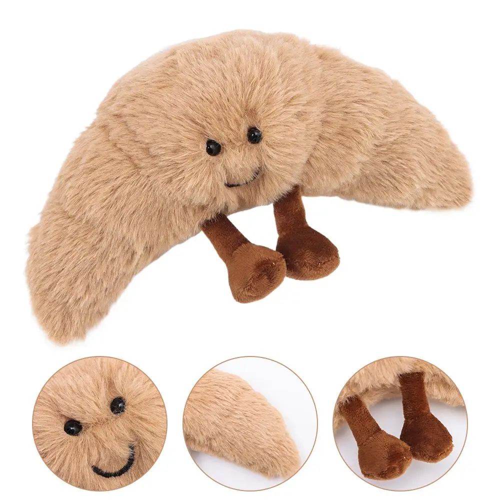 Juguete de muñeca de trapo para decoración de sofá, animales de peluche, Croissant, almohada de pan sonriente, juguetes de peluche