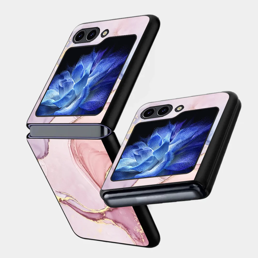 Fashion Colorful Marble Phone Case for Samsung Galaxy Z Flip 8 ZFlip3 ZFlip5 Z Flip 7 ZFlip7 FE ZFlip 6 ZFlip4 Cover Funda