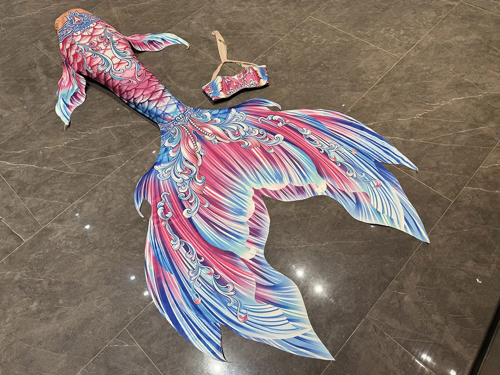 Hot Selling Color Mermaid Big Tail Swimsuit Aquarium Mermaid Diving Shooting Performance Fish Skin Customized Training Fish Tail