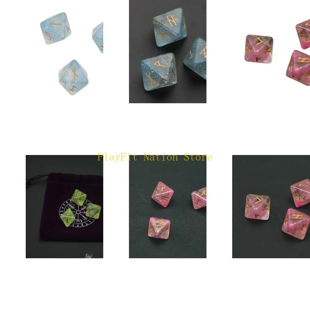 

242F 3 ПК, смоляные кубики, устанавливающие 8-граничные рунические кубики