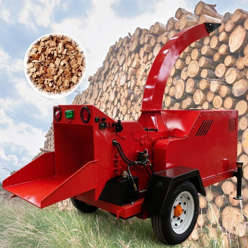 40HP Diesel Engine Crawler Type Wood Chipper Machine Forestry Branch Wood Crusher for Landscape Greens Wastes Disposal CE EPA