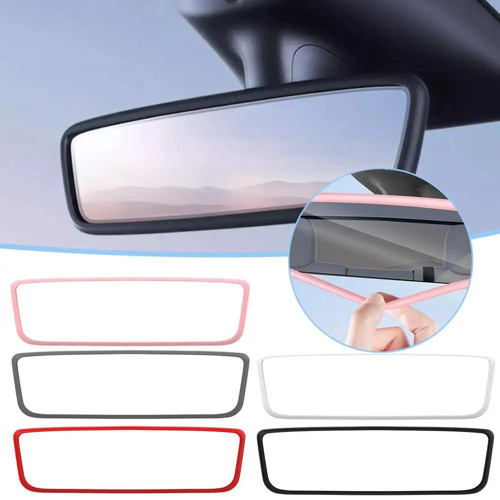 For Tesla Model Y Rear View Mirror Protector Frame Silicone Rearview Mirror Cover Sleeve For Tesla Model Y/S Decoration Acc X2F8