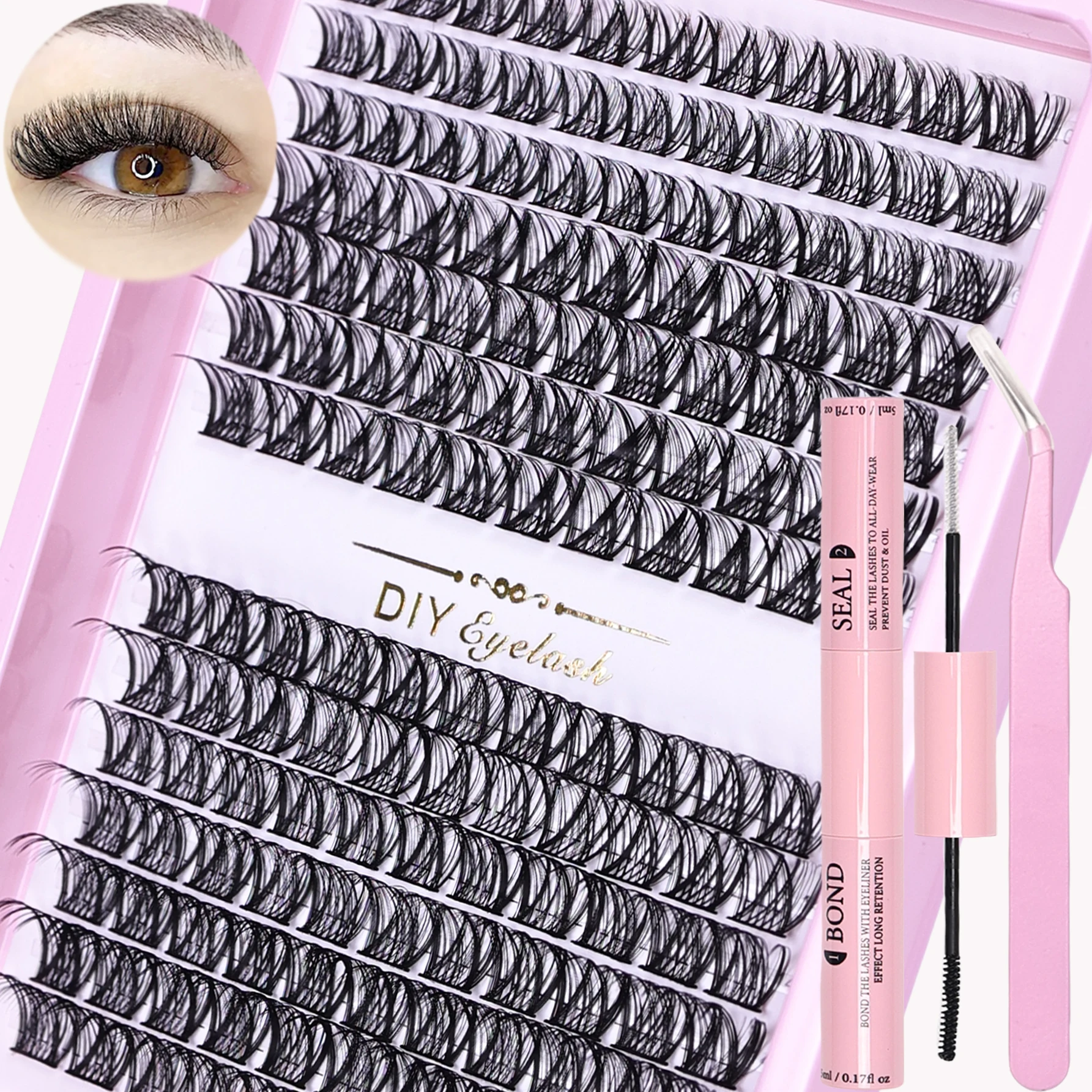 

Eyelashes Extension Kit 168 Clusters DIY Lash Extensions Kit Lash Clusters Mix Length Eye Makeup Tool For Eyelash Extensions