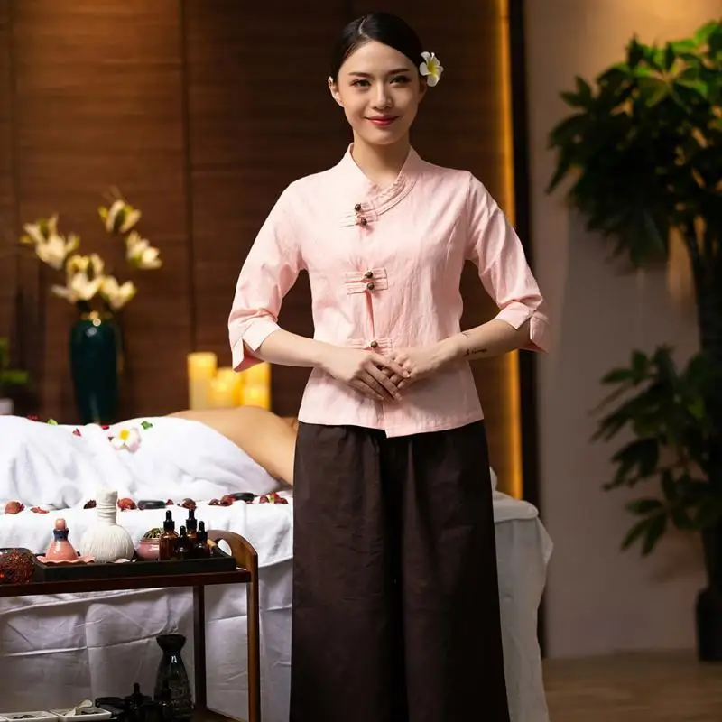 

Салон красоты, косметолог, рабочая одежда, женские костюмы, одежда для оздоровительного клуба, прижигание, терапевтический центр, одежда для техников, хлопок, лен