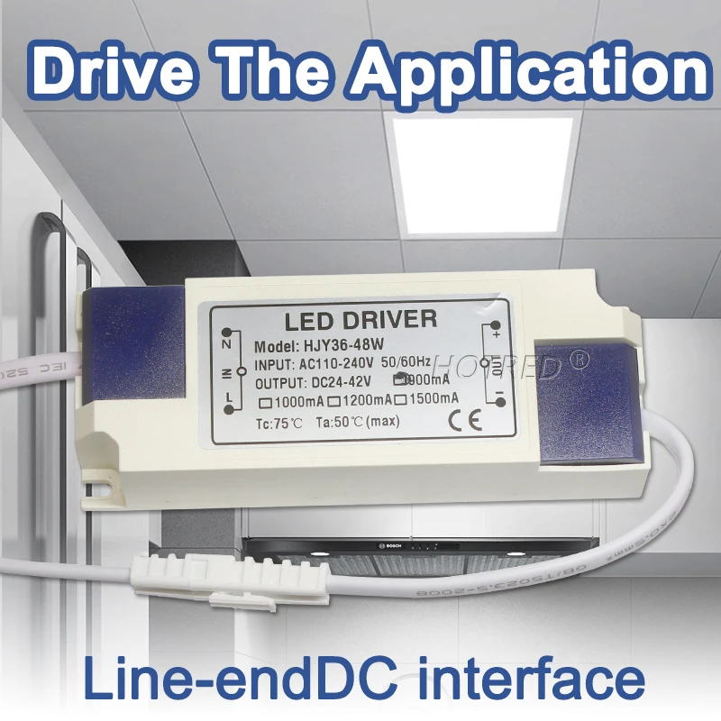 LED Driver Power Supply 36W 40W 45W 48W 50W Light Transformer Output DC24-42V 900mA 1200mA 1500mA External Driver DC Connector