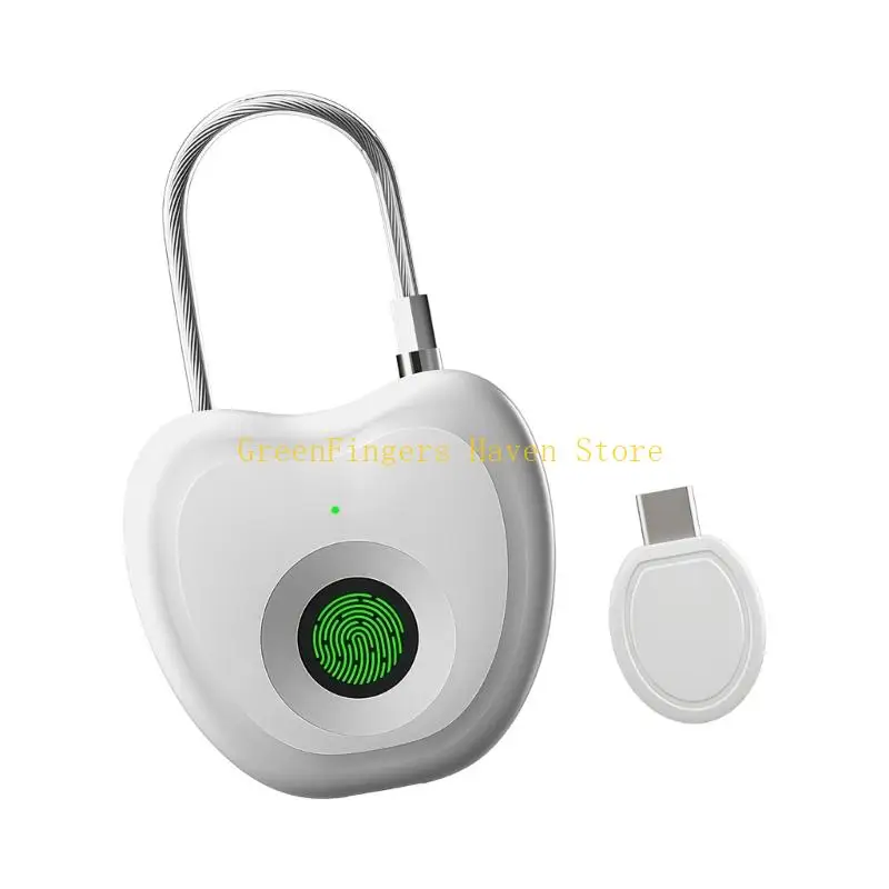 F68D Portable Rechargeable Padlock Intelligent Fingerprint Padlock Electric Lock for Gym Lockers, Luggage, Backpacks & Gate