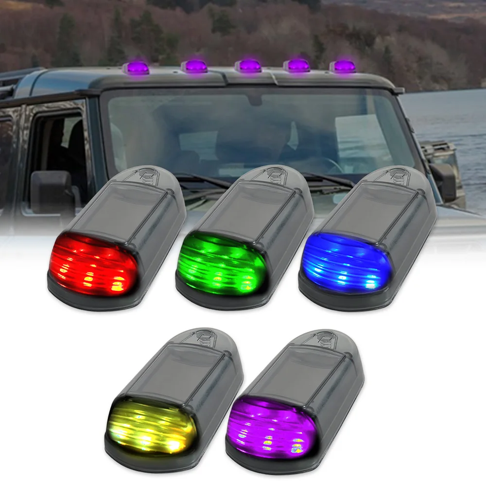 5pcs Solar Powered Cab Lights for Truck 3/12LED F150 Wireless Cab Lights Roof Lights For Dodge Ram Pickup Truck Roof Mouse Light