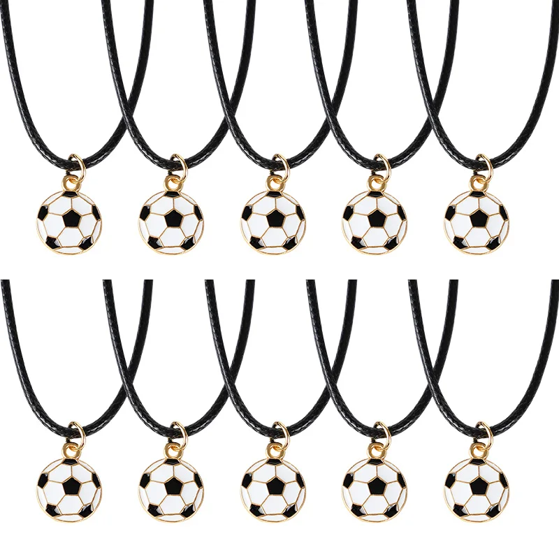 

5/10Pcs Alloy Soccer Ball Pendant Necklaces for Kids Boys Football Birthday Decoration Sports Theme Party Guests Gift Favors