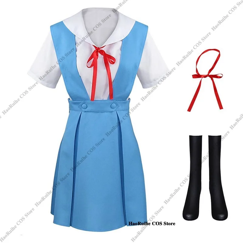 

Ayanami Rei платье для косплея с носками Asuka Langley Sohryu школьная форма Ayanami Rei наряды для аниме Comic Con Asuka косплей