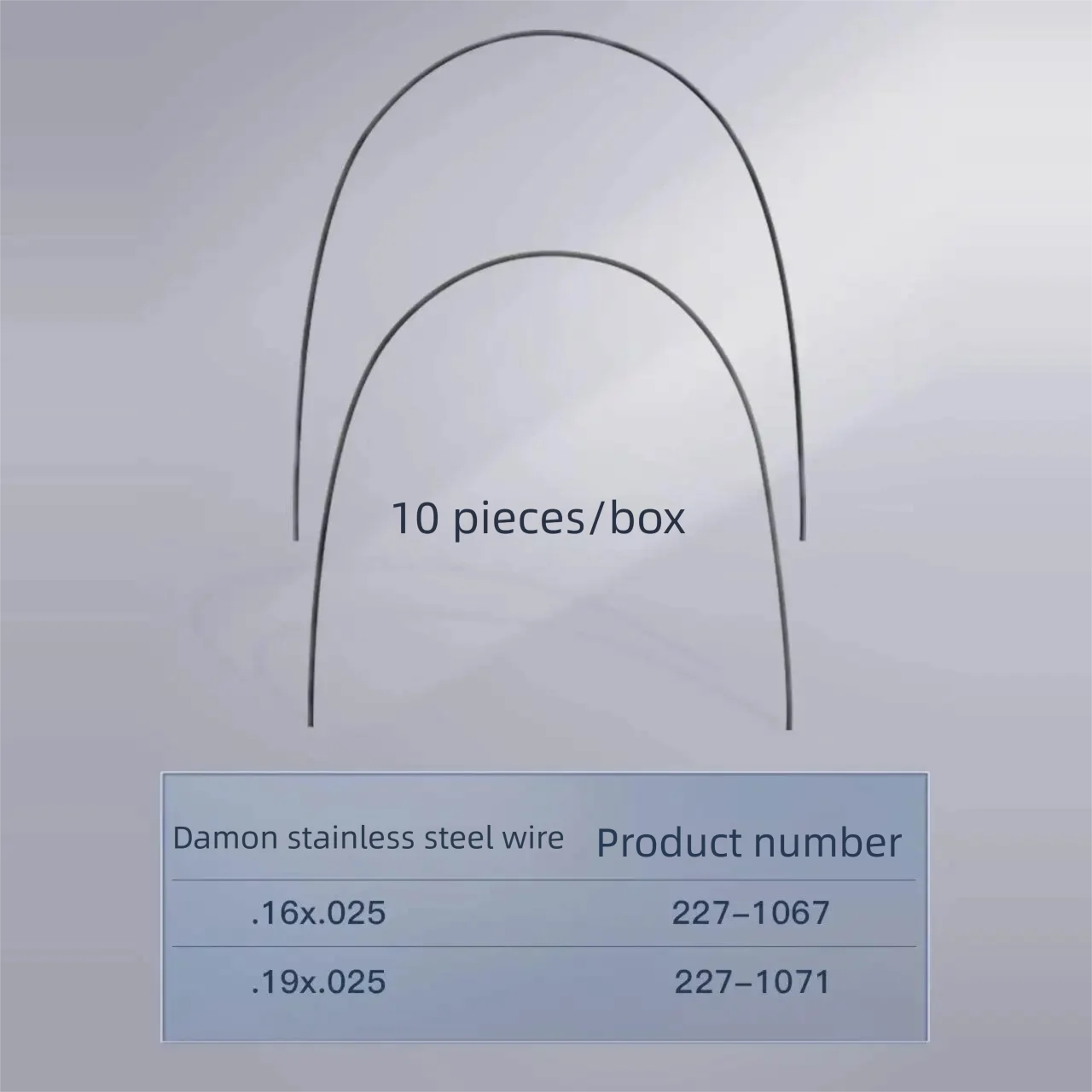 

10 штук/упаковка, ортодонтическая дуга ORMCO, ортодонтическая проволока из нержавеющей стали, квадратная проволока Damon, 16x25, 19x25