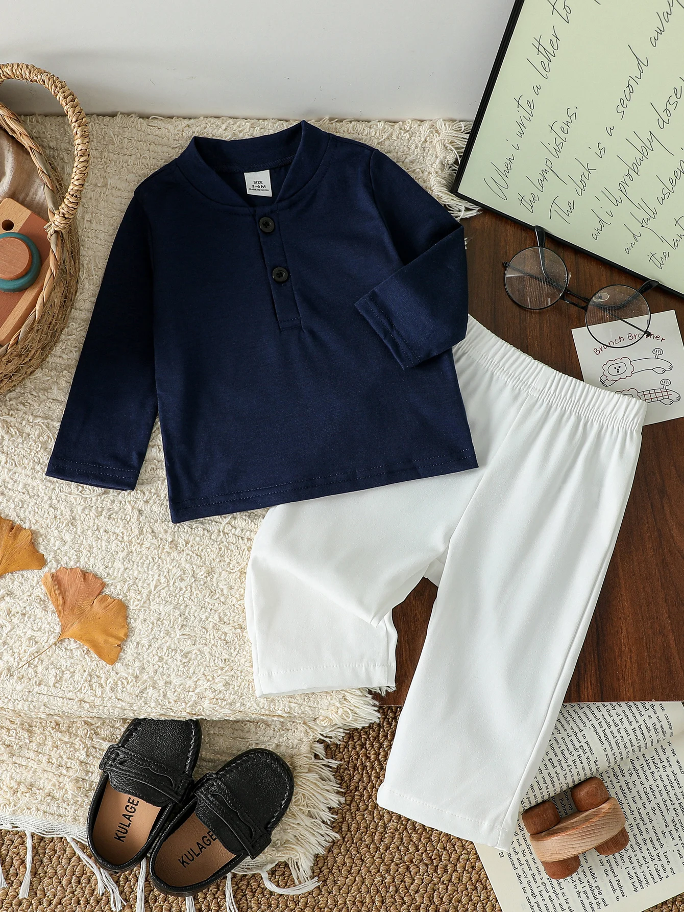 

2PCS Infant Spring Autumn Baby Boy Clothes Set Long Sleeves T-shirt &Pants Daily Casual Outfit for Toddler Suits