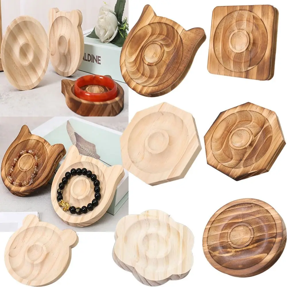 Wooden Handstring Bracelet Display Stand Cartoon Shaped DIY Board Wood Beads Bracelet Holder Jewelry Display Tray Home