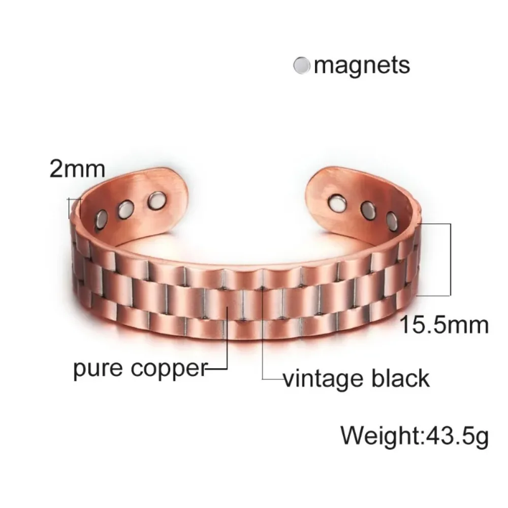 Pure Copper Bracelet Men Magnetic Men Cuff Bracelet Energy Bracelet for Men Pulseras Acero Inoxidable Para Mujer Pulsera Hombre