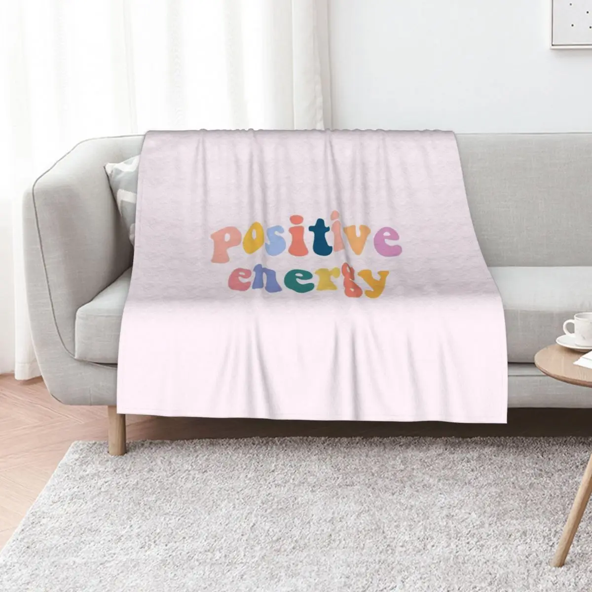 Positive Energy Throw Blanket Giant Sofa Soft Plaid Personalized Gift Luxury Brand heavy to sleep Flannels Blankets