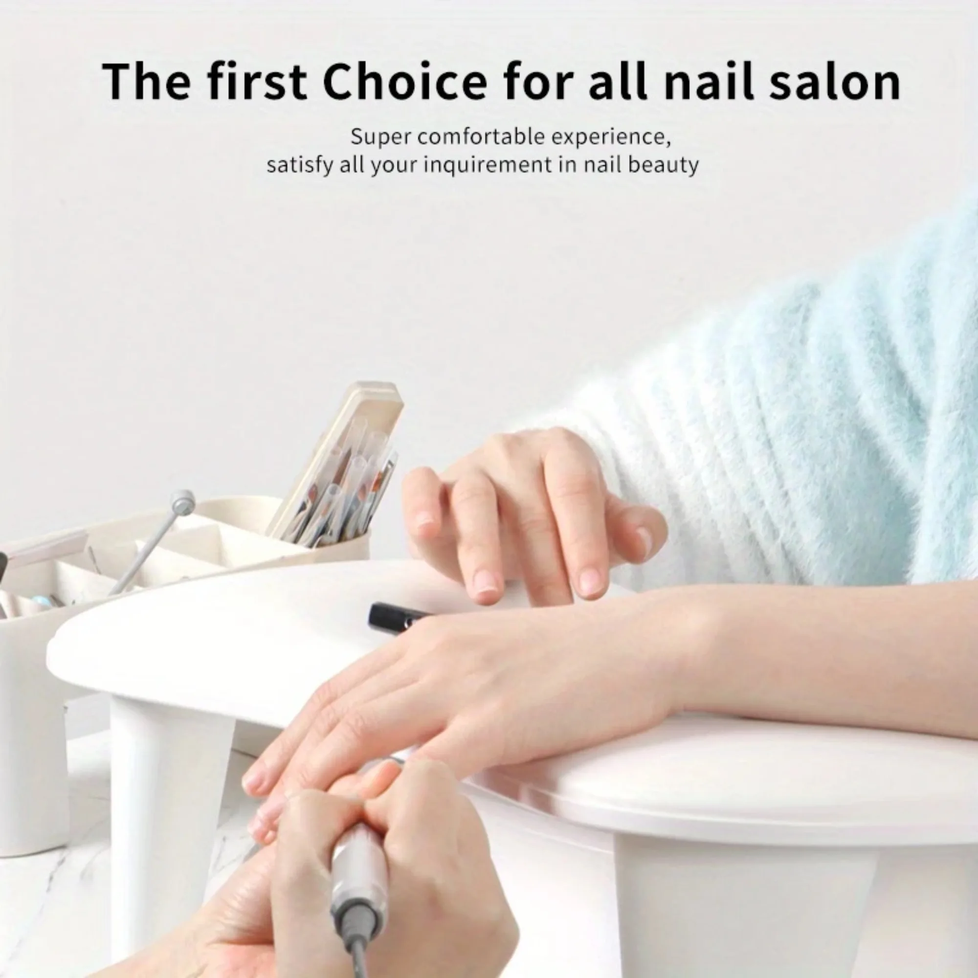 전문 네일 아트 핸드 필로우 – 인체공학적 기울기 매니큐어 쿠션, PU 가죽 및 나무 베이스, 살롱용