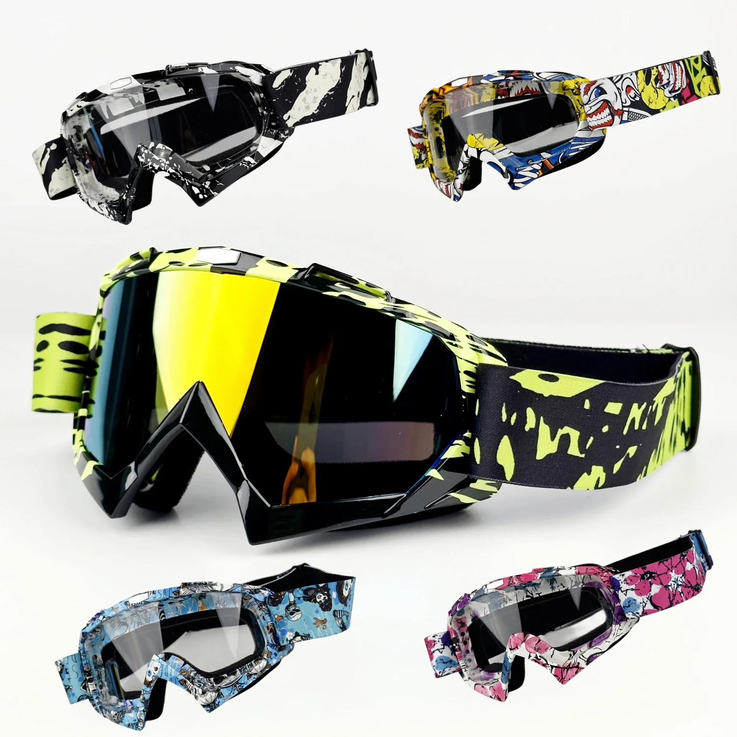 

Motorcycle Goggles For Men Motocross Sunglasses Safety Protective MX Night Vision Helmet Goggles vintage Driving Glasses