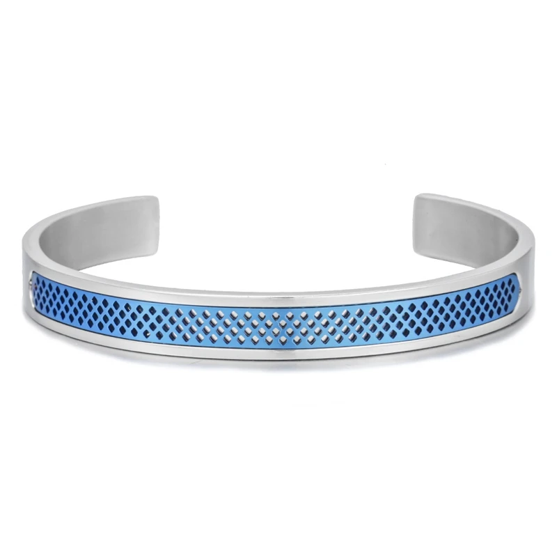 Titanium Steel Hollow Round Ornament Charm Fashion Bangles For Men Women OL Jewelry Simple Classic Open Cuff Bracelets pulsera