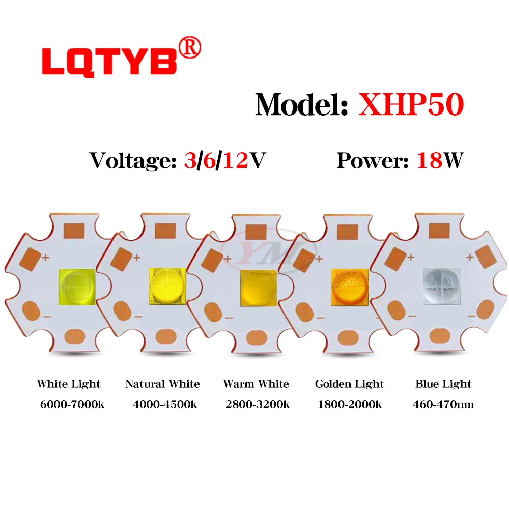 DC3V/6V/12V XML2 T6 XHP70 XHP90  LED COB Replace CREE 18W 36W45W 50W  For Flashlight Car Light Diving Light Source