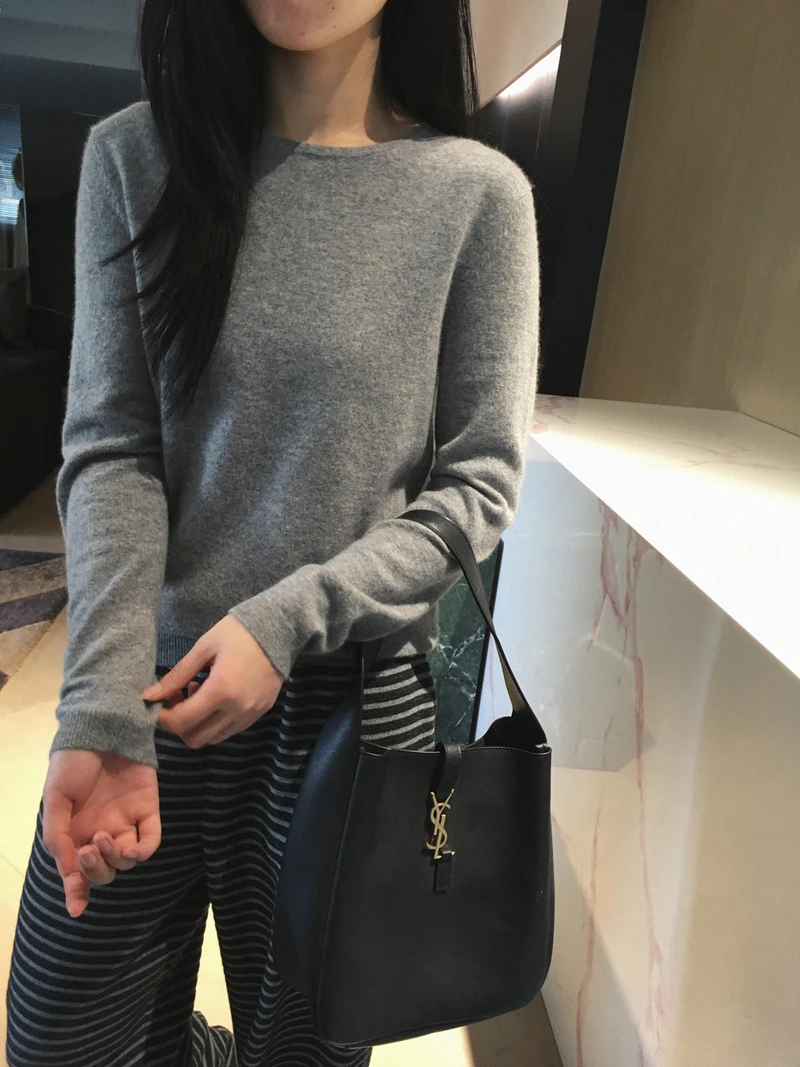 

Женский шерстяной свитер Cuijia Basic Sle с круглым вырезом, плоской вязкой и длинными рукавами, повседневный, комфортный