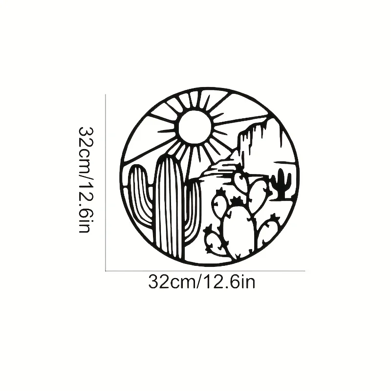 Desert Oasis Vinyl Car Decal - Cactus & Sun Design, Self-Adhesive Bumper Sticker for Left Side, Glossy Finish, Fantasy