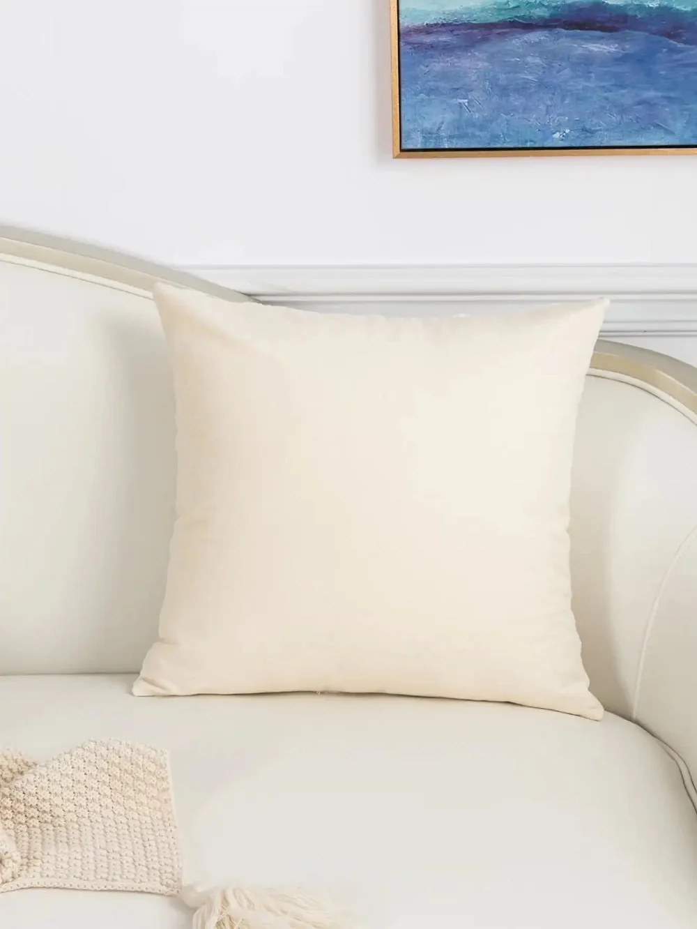 Frische ländliche weiße Blume Kissenbezug pastoralen Stil Wohnzimmer Sofa Kissen Taille Abdeckung einfache Home dekorative Kissenbezug – Detail 4