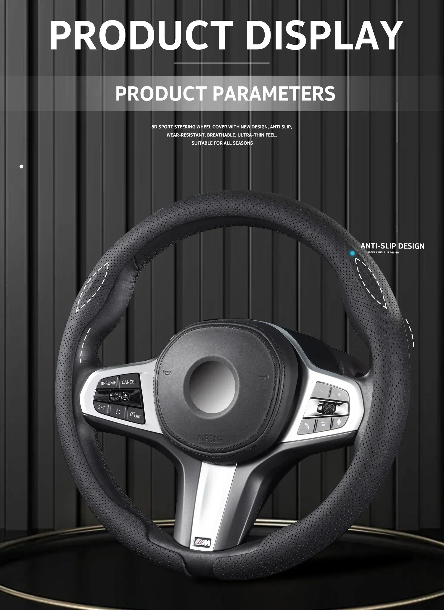 Ultradünner Auto-Lenkradbezug aus Nappaleder, universell, 37–38 cm, für Subaru Crosstrek Forester Outback Impreza Ascent, Auto-Dekoration – Detail 13