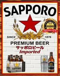Sapporo - Premium Beer Imported Since 1876 - Metal Sign