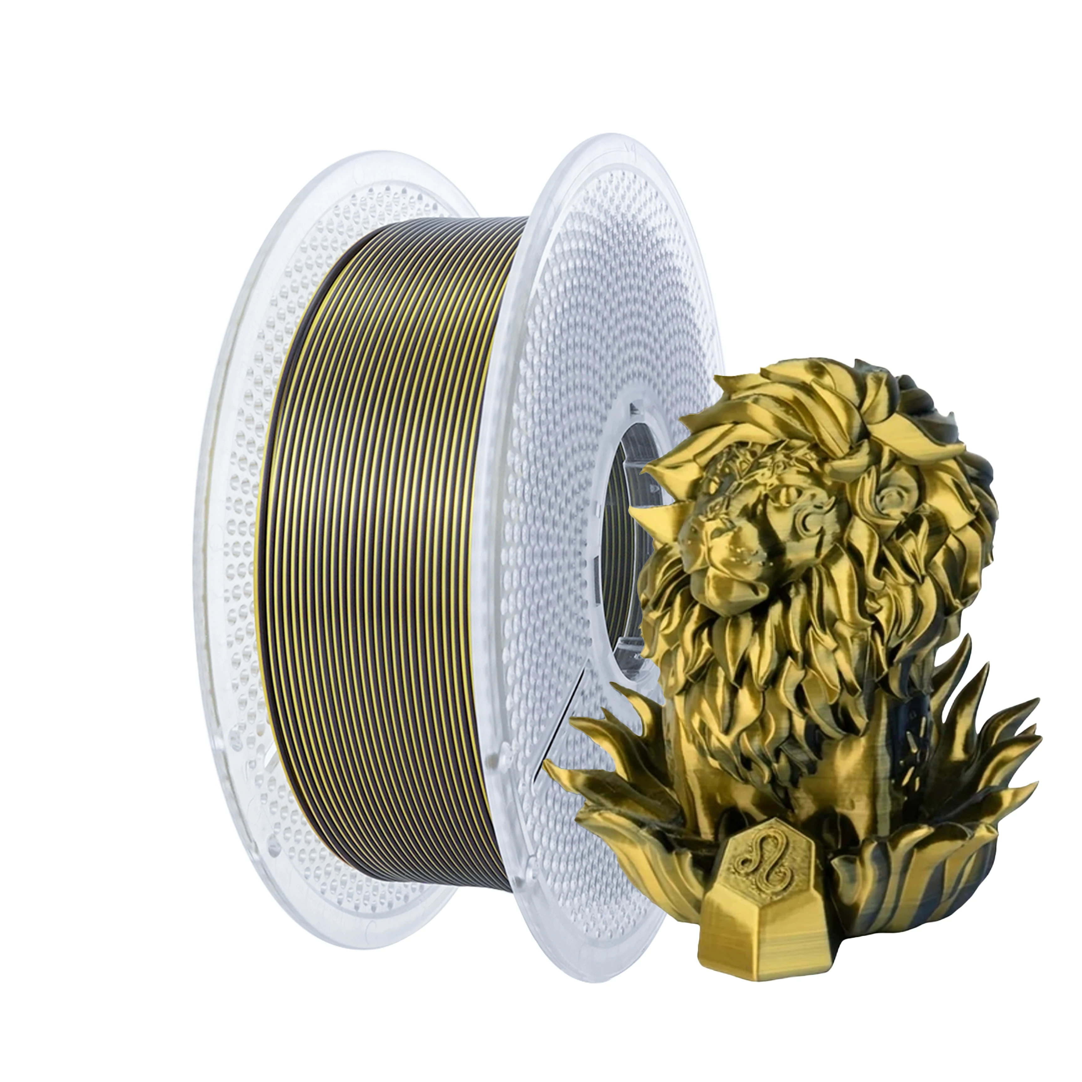 

Шелковая PLA-нить 1 кг, черно-золотая, двухцветная 2-в-1, 1,75 мм, точность размеров +/- 0,02 мм, идеально подходит для FDM 3D-принтеров, 2,2 фунта