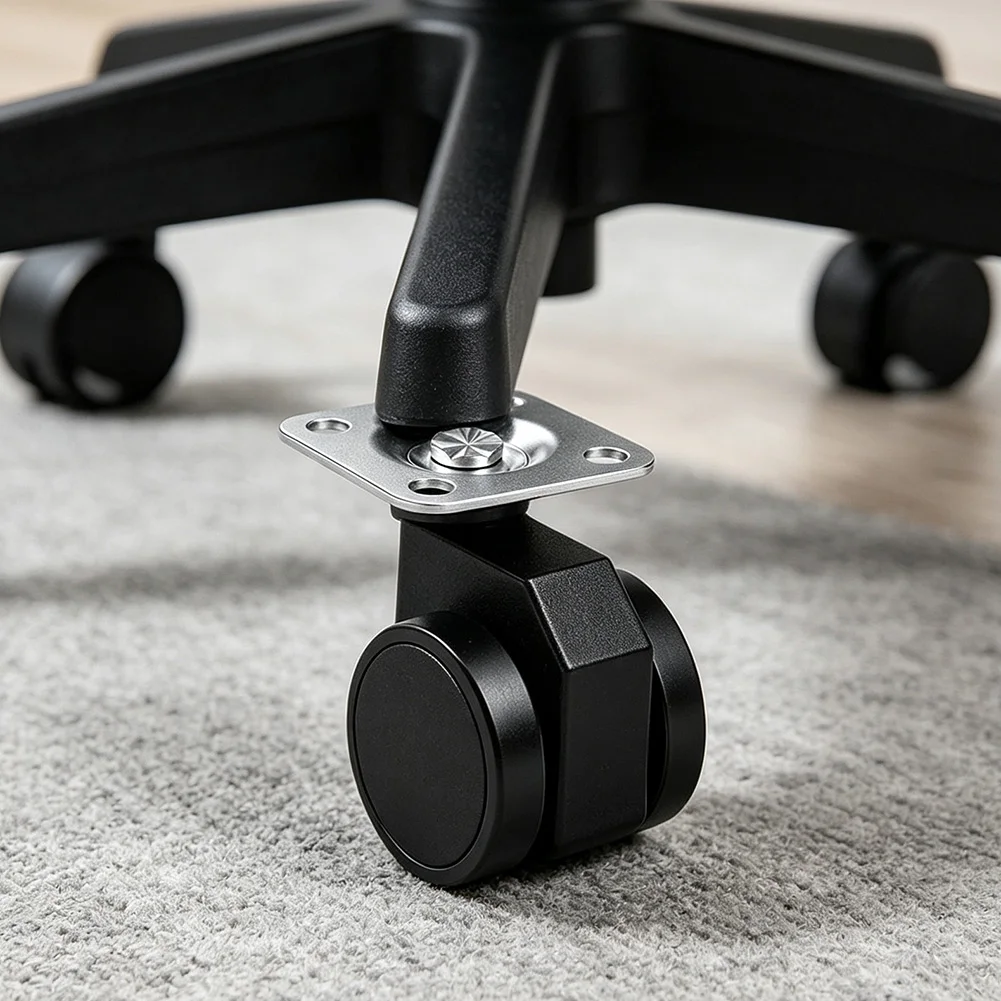 Gravity Self Locking Swivel Chair Casters with Brake for Hardwood and Carpet Smooth Rolling Metal Plastic Wheels