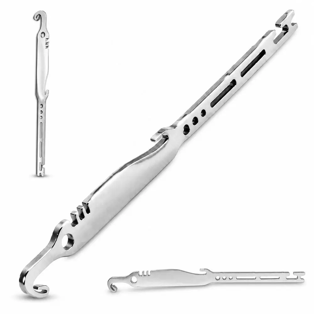 6-in-1 Fishing Hook Remover Stainless Steel Integrated Structure Fishing Knot Tyer Quick Hook Removal Knot Tying Function