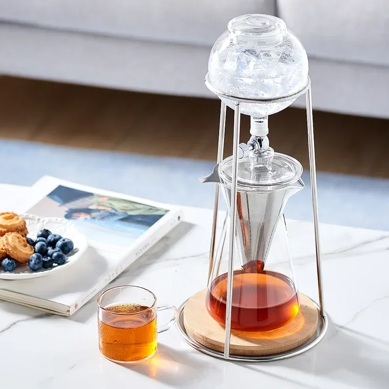 

Ice Drop Coffee Pot Glass Handmade Extraction Pot Transparent Drip-type Coffee Maker Coffee Appliance Set