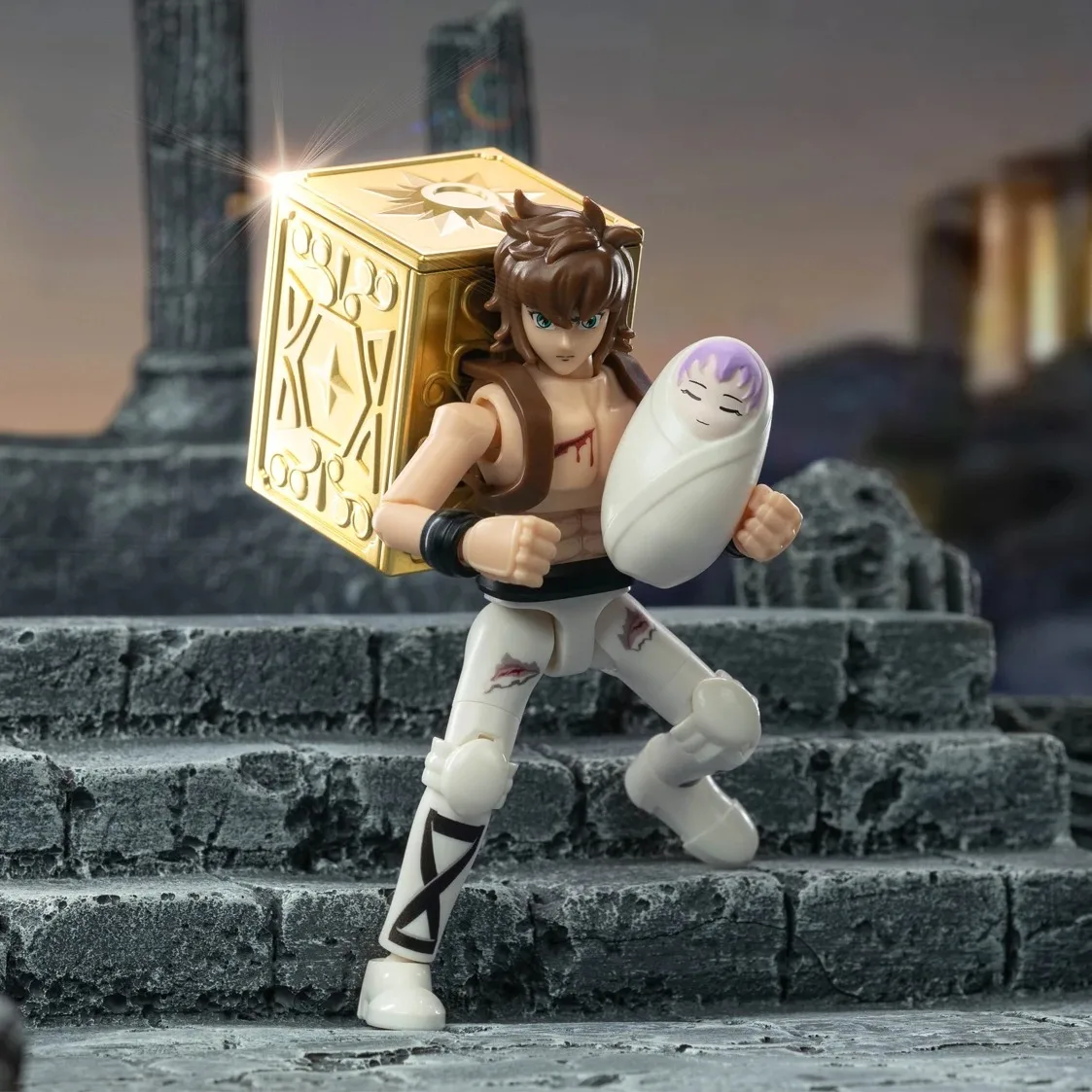 Blokees – figurine d'action originale Gold Saint, Champion Saori Kido Seiya Mu Aiolia, jouets à assembler pour enfants, cadeau d'anniversaire