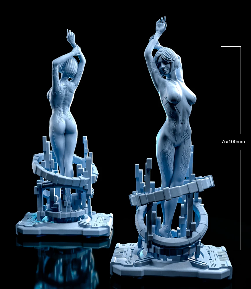1/24 75mm 1/18 100mm Resin Model Halo Female Soldier Figurine Sculpture Unpaint No Color RW-354