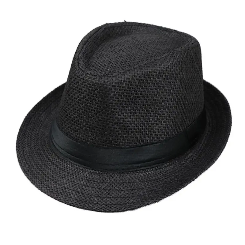 Trendy Unisex Fashion Summer Casual Fashion Beach for Sun Straw Panama Hat Cowboy Breathable Hat Sunproof Straw