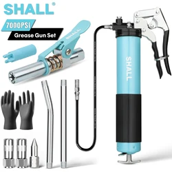 SHALL-kit de pistola engrasadora de alta resistencia, juego de pistola de agarre de pistola de 7000 PSI, jeringa de lubricación de 400cc para aceite y lubricación de coche, camiones SUV