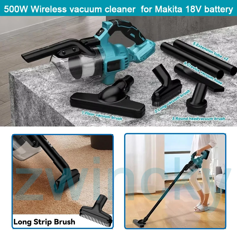 

Ручной беспроводной электрический пылесос Makita с аккумулятором 18 В, подходит для портативного пылесоса 5-в-1, 500 Вт, подходит для напольных автомобилей