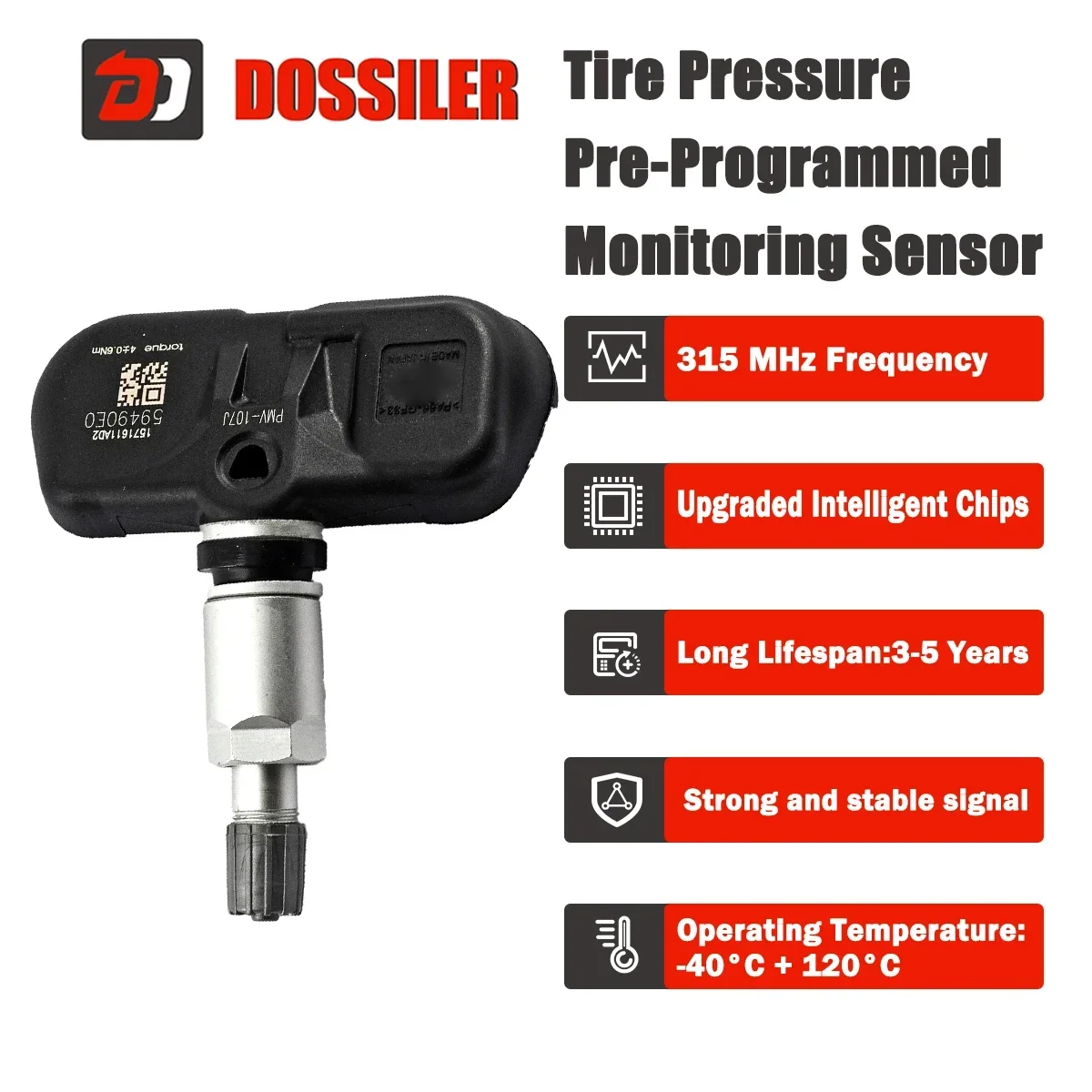 Dossiler-Tire Pressure Monitor para pneus de carro, TPMS Sensor para Lexus Série GS, Toyota Venza e Scion, Smart Systems, PMV-107J