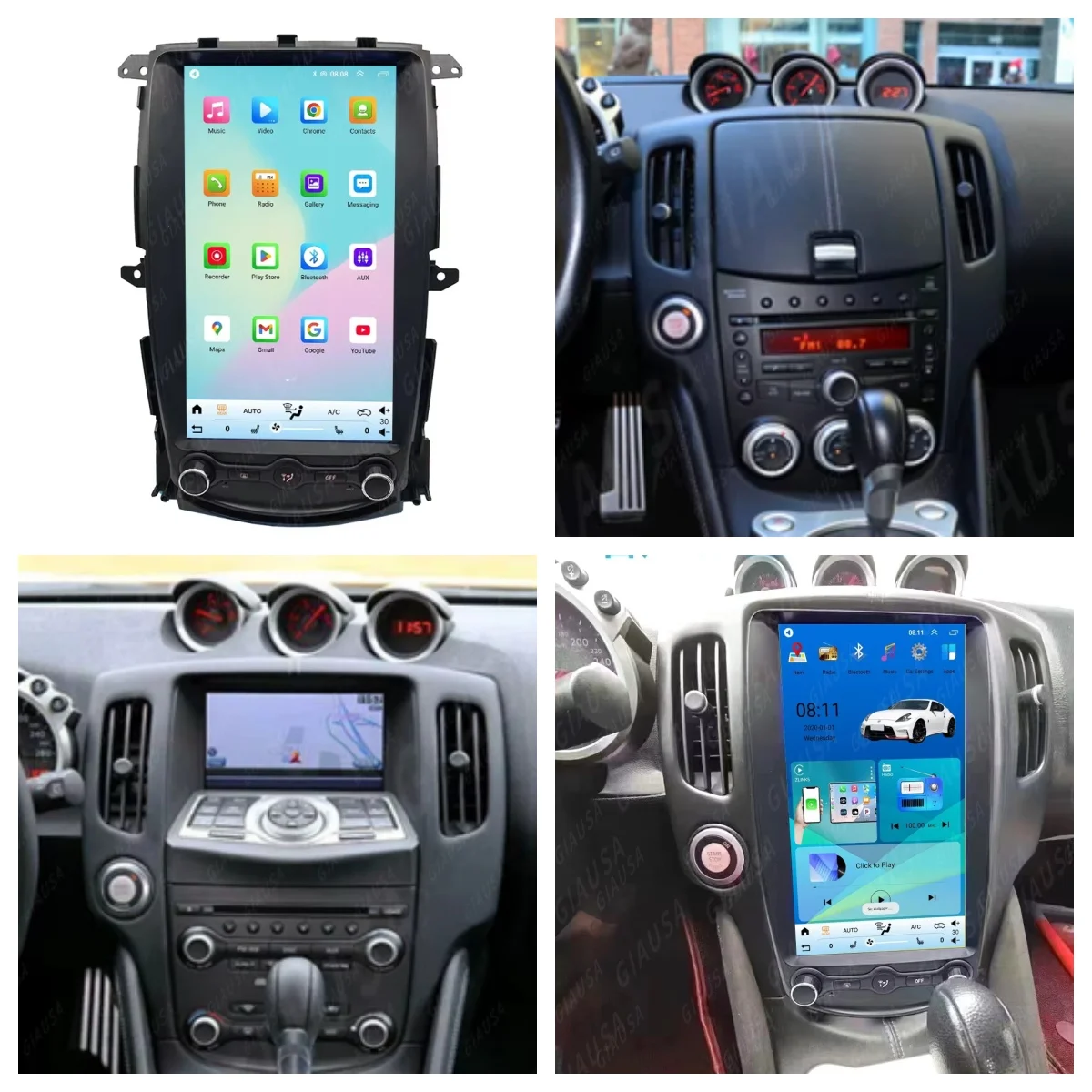 

R 13,8-дюймовый автомобильный радиоприемник Android 13, мультимедийный плеер для Nissan 370Z 2008-2019 мультимедийный сенсорный экран DSP CarPlayer 4G головное устройство